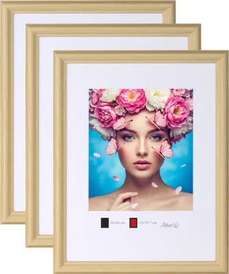 Produktbild von 3er 5er Set Holzrahmen mit Kunststoffglas Bilderrahmen MDF Rahmen Collage Wandrahmen Fotorahmen neu HR-22 - Farbe: 3er Pack Natur | Format: 13x18