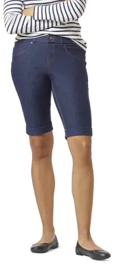 Produktbild von HUE Damen Essential Denim-Shorts mit Bündchen Strumpfwaren, Deep Indigo Wash, Gr