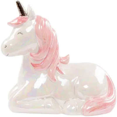 Sparbüchse Regenbogen-Einhorn, 20x18x12 cm, Keramik, niedlich