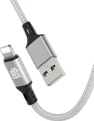 Produktbild von USB-A auf iPhone Nylon Kabel Typ A Ladekabel für iPhone - Grau 1m