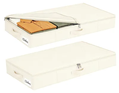 Obrázok produktu pre Sada dvoch úložných boxov pod posteľ, 12 cm, s vekom, skladateľných
