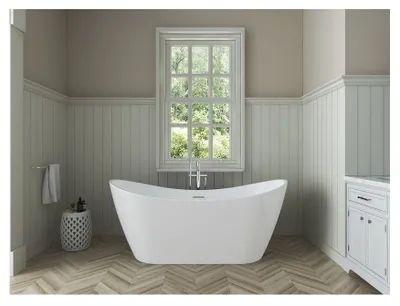 Produktbild von Some | Badewanne - Freistehende Badewanne Smile - 160x78x74 cm - Hochglanzweiß - Ergonomisch und Langlebig