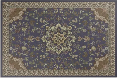 Imagen del producto de Diseño floral vintage, estilo náutico – Alfombra de vinilo – 150x225 cm – Alfombra para exteriores – Terraza – Resistente a la intemperie – Moderna