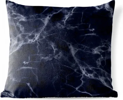 Produktbild von MuchoWow® Outdoor Kissen - Marmor - Schwarz - Weiß - 50x50 cm - Wetterfest - Lounge Kissen - Komfortabel - Kissen mit Bild