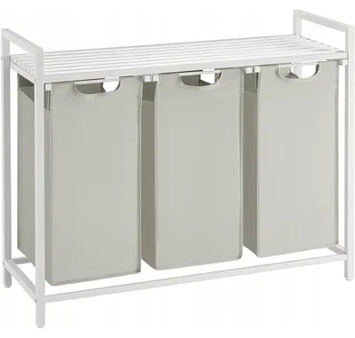 Produktbild von Weißer Wäscheschrank mit 3 Wäschekörben