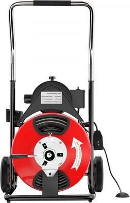 Obrázok produktu pre Rioolontstopper PRO - Elektrický čistič odtokov - 390W - 15mx13mm špirálový kábel - stroj na čistenie potrubia so 4 rezacími nástavcami