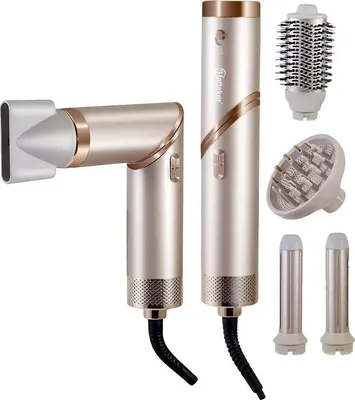 Image de Sèche-cheveux, multifonction 5 en 1, technologie à ions négatifs, or rose, EU