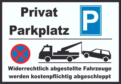 Produktbild von Privat Parkplatz Schild A4 (210x297mm)