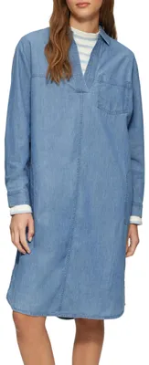 Produktbild von s.Oliver Jeanskleid im Relaxed Fit mit Kragen und aufgesetzten Taschen