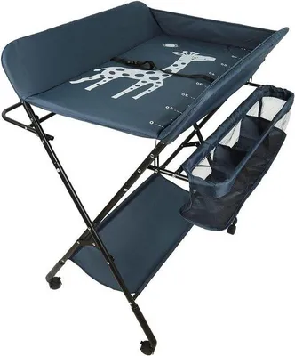 Productafbeelding van Babyverzorgingstafel - Aankleedcommode - Babyverzorging Thuis - 4-in-1 Functionaliteit - 80 x 66 x 98cm - Donkerblauw