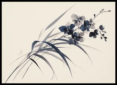 Produktbild von Poster 70x50cm Orchidee in Sepia