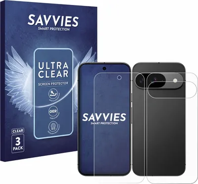 Produktbild von 6x Für Google Pixel 9 (Display+Rückseite) Schutzfolie Savvies Displayschutz Display Schutz Folie Klar Transparent