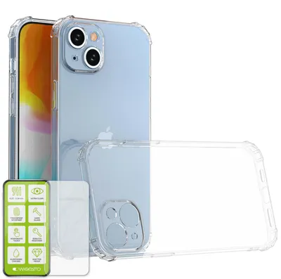 Immagine prodotto di Per Apple iPhone 15 Plus Shock TPU Case trasparente 0,26 H9 vetro protezione del telefono cellulare