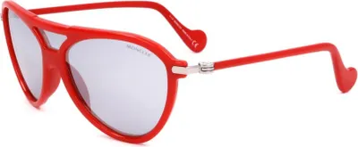 Image de MONCLER ML0054 Rouge mat 0/0/135 Lunettes de soleil unies