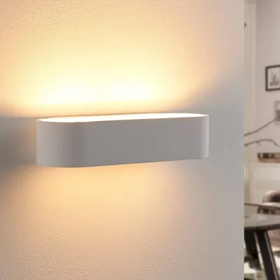 Produktbild von Lindby - Modern Ländliche längliche Gips-Wandleuchte inkl. 2-flammig x G9 - Fioni I Schlafzimmer - Länglich - LED geeignet G9