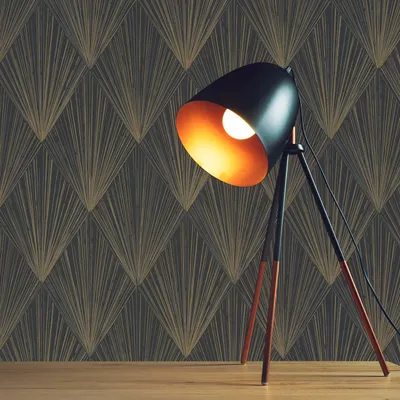 Produktbild von TADESSI Tapete Grafik Tino M1-No.621 Vliestapete Schwarz Gold Geometrische Tapete Wohnzimmer Schlafzimmer Küche