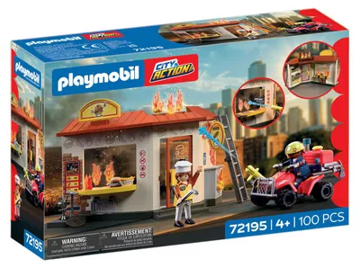 Produktbild von PLAYMOBIL Feuerwehr-Quad mit Burger-Bude