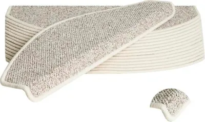 Produktbild von Stufenmatte Mistral halbrund beige 23,5x65x4,5 cm
