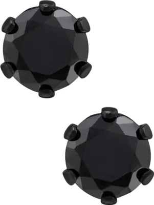 Immagine prodotto di Orecchini tondi a perno da 4 mm in acciaio inossidabile con zirconi