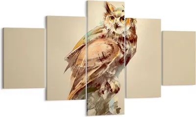 Produktbild von Bild auf Leinwand - Leinwandbild - Eule Vogel Natur - 125x70cm - Wand Bild - Wanddeko - Wandbilder - Leinwanddruck - Bilder - Kunstdruck - Wanddekoration - Leinwand bilder - Wandkunst - EA125x70-3856