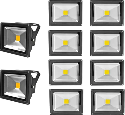 Produktbild von Greenmigo 10 Stücke 20W LED Strahler Fluter Kaltweiß Kaltweiss Objektbeleuchtung Außenstrahler Wandstrahler Flutlichtstrahler Scheinwerfer Gartenlampe IP65 85V-265V