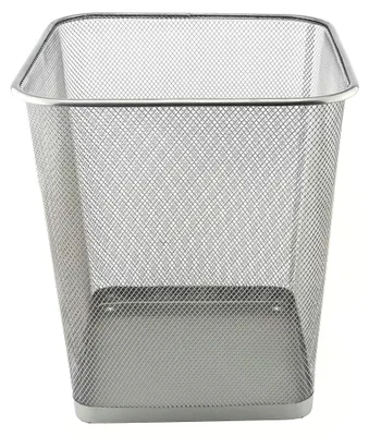 Image de Poubelle en fil de fer, bac à déchets, poubelle de bureau, 18 litres, argenté