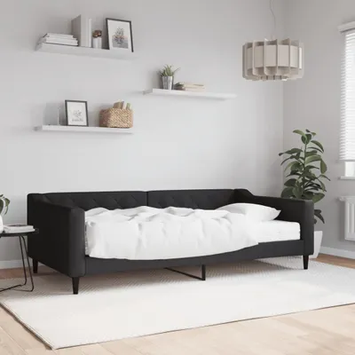 Image de Maison Exclusive - Lit de jour avec matelas noir 100 x 200 cm en tissu