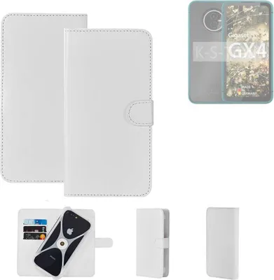 Produktbild von K-S-Trade Handy Hülle Schutz Hülle kompatibel mit Gigaset GX4 Cover Case Bookstyle Bumper weiß 1x