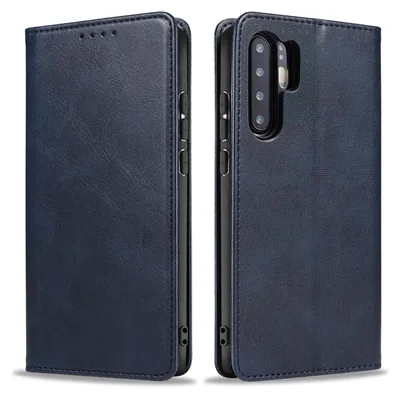 Produktbild von Handyhülle für Huawei P30 Pro Kunstleder Flip Cover Hülle Klapphülle Case Kartenfach Farbe: Blau