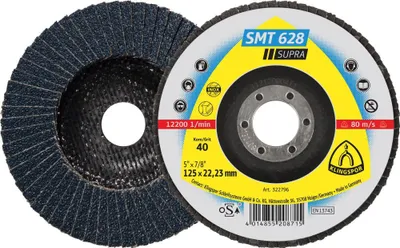 Produktbild von KLINGSPOR Fächerscheibe SMT 628 Supra Ø 115 mm Körnung 80 flach INOX Zirkonkorund - 322793