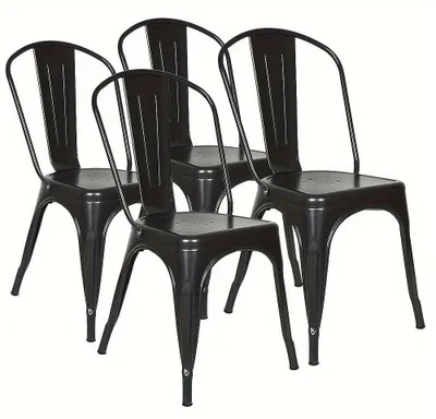 Obrázek produktu pro Kovová bistro židle - židle do kavárny - jídelní židle - židle na terasu - průmyslová židle - sada 4 kusů