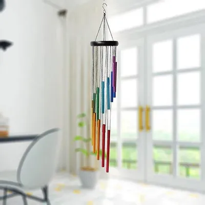 Obrázek produktu pro Duhová zvonkohra pro venkovní použití - zvonkohra pro zavěšení na dveře - narozeninový závěs do ložnice na balkon