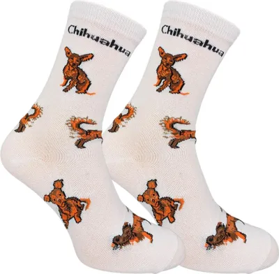 Produktbild von 1 Paar Von Lustige Herren Damen Socken mit Tiermotiv Chihuahua Gr.38/44