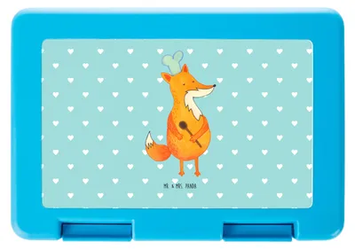 Produktbild von Mr. & Mrs. Panda Butterbrotdose Fuchs Koch - Türkis Pastell - Geschenk, Bäcker, Hungrig, Lunchbox, Vesperbox, Aufbewahrungsbox essen, Chefkoch, Bentobox, Bento Box