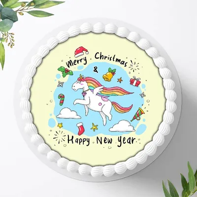 Produktbild von Für die Geburtstags Torte ein Tortenaufleger, Zuckerbild mit dem Motiv: Einhörner, Essbares Foto für Torten, Fondant, Ø 20cm, 7002aa