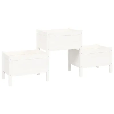 Immagine prodotto di Fioriera Bianca 178,5x44x75 cm in Legno Massello di Pino