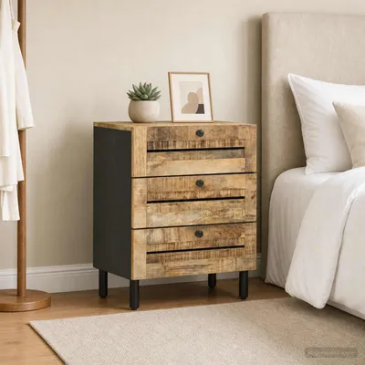 Obrázok produktu pre vidaXL Nočný stolík prírodný 50 x 33 x 62 cm masívne drevo mango