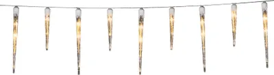Produktbild von Konstsmide - LED Eiszapfen Lichtervorhang, 16 Zapfen, 24 bernsteinfarbene Dioden, 24V Außentrafo, weißes Kabel - 2746-802