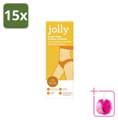 Zdjęcie produktu dla 15 sztuk wosku do depilacji "Jolly Körperwachs" o zapachu karmelu - 20 pasków wosku - zestaw ekonomiczny