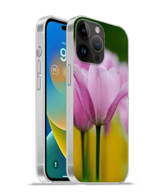 Produktbild von MuchoWow® Handyhülle Schutzhülle Hülle für Apple iPhone 14 Pro Max Blumen - Tulpen - Rosa Silikon Softcase Handy Hülle - Hardcover