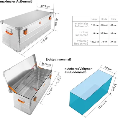 Produktbild von ALUBOX Premium Aluminium Lagerbox 159 Liter - 159 Liter