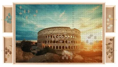 Produktbild von Malatec 21650 Puzzle-Sortierbrett mit 4 Schubladen, 89 x 69 x 3,5 cm, Holz