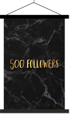 Produktbild von MuchoWow® Textilposter Soziale Medien - Instagram - Gold - Marmor 120x180 cm mit schwarzem Rahmen - Fotos