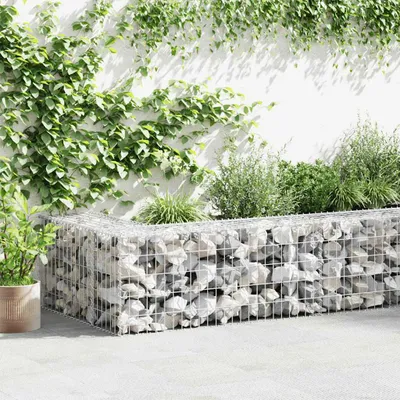 Produktbild von vidaXL Gabiónová stena s krytom z pozinkovanej ocele 600 × 30 × 50 cm