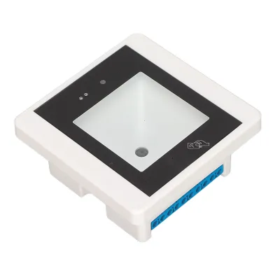 Image de Lecteur de codes-barres de bureau polyvalent 1D/2D/QR, lecteur de cartes de contrôle d'accès et de cartes d'identité à puce R35C Blanc