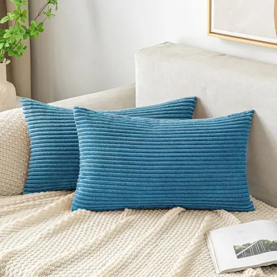 Productafbeelding van Kussensloop, 30x50 cm, koordsatijn, marineblauw, set van 2