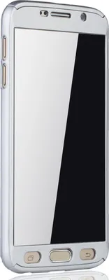 Produktbild von Handyhülle Schutzhülle für Samsung Galaxy S6 Full Case Cover Displayschutz 360 Silber