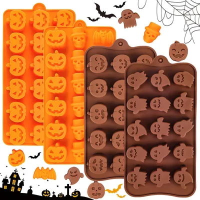 Silikon-Bonbonform, 4 Stück, BPA-frei, Halloween, für Schokolade