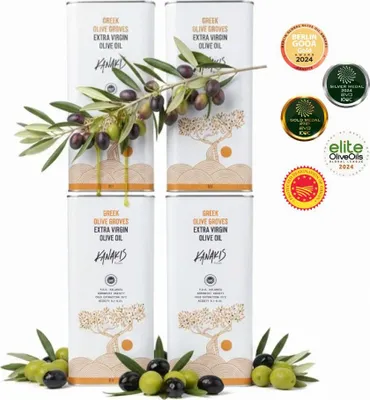 Produktbild von Kanakis | Olivenöle 4x5 L - Kaltgepresst - Fruchtiger Duft - Aus Griechenland - EV Classic - Natives Olivenöl Extra - milder Geschmack - Frisch