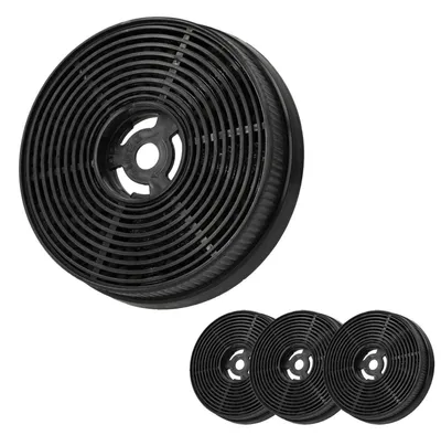 Immagine prodotto di Set di 4 filtri a carbone attivo per cappe aspiranti, forma rotonda, compatibili con i modelli PKM CH33060WB, CH33060SB, CF140, S22-60BBPY